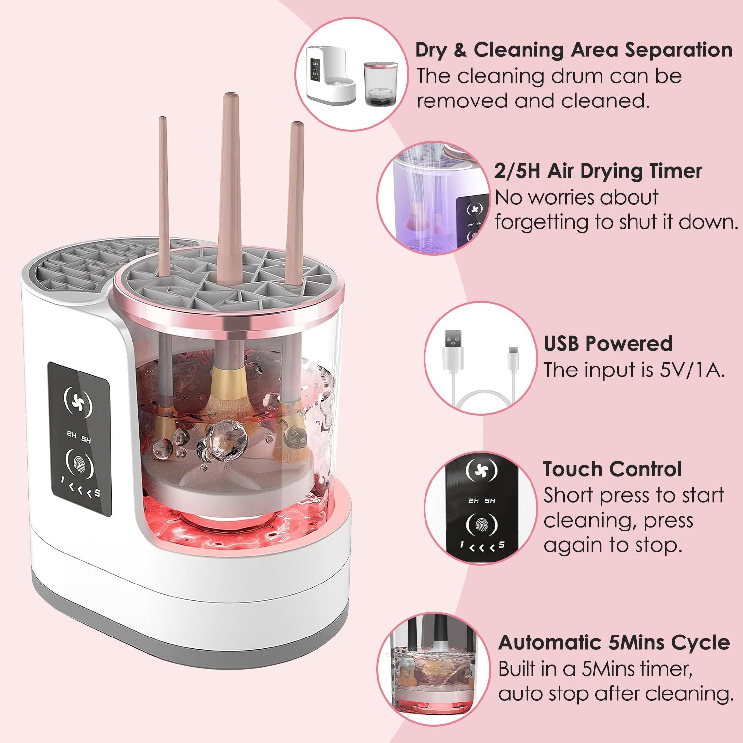 CozyWex™ 4-in-1 Automatic Makeup Brush Cleaner