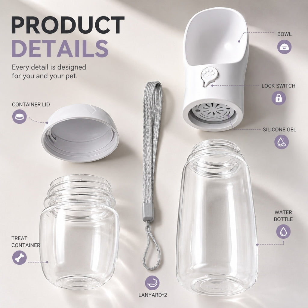 CozyPet™ 2-in-1 Portable Dog Water Bottle