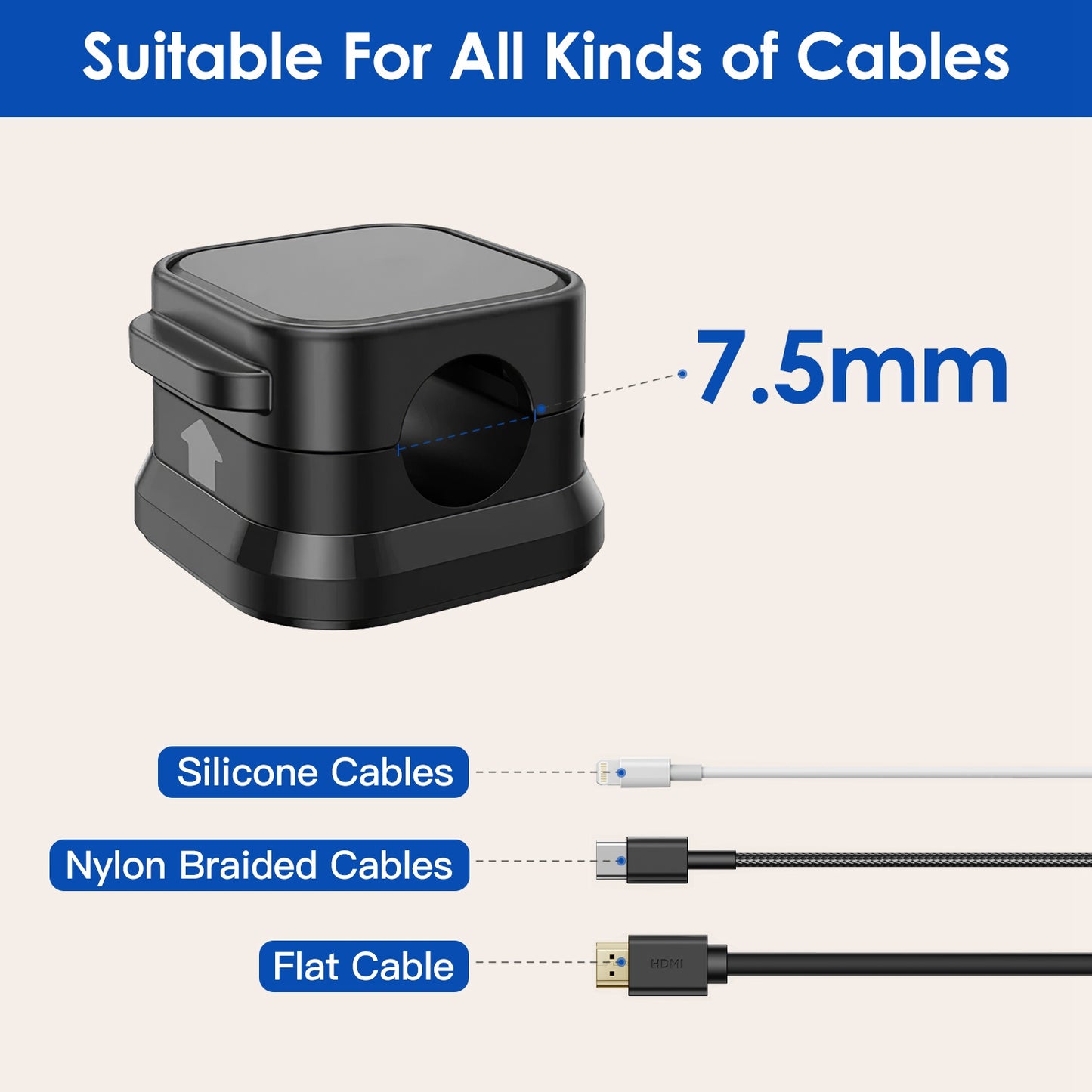 CozyWex™ Magnetic Cable Clips (6-Pack)