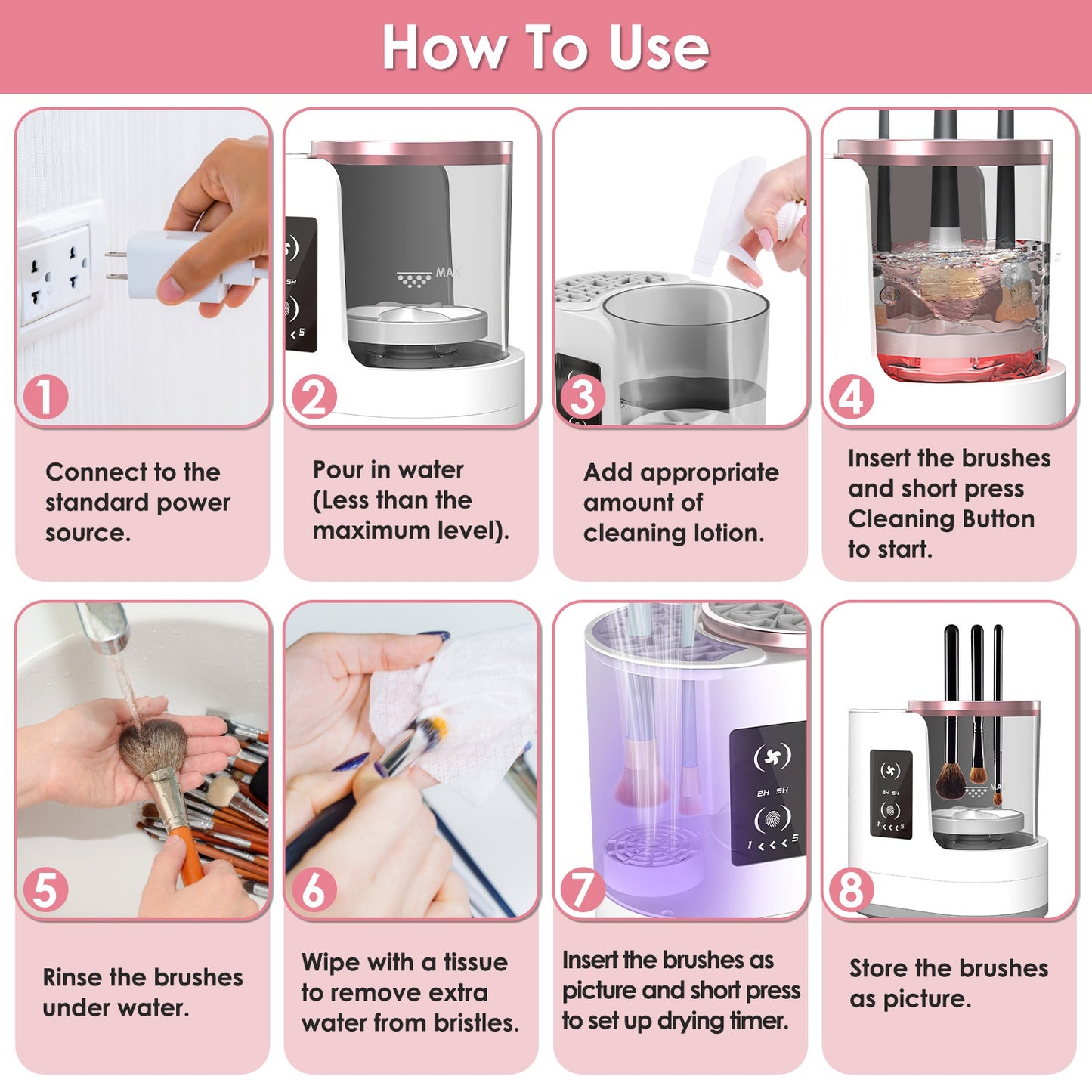 CozyWex™ 4-in-1 Automatic Makeup Brush Cleaner