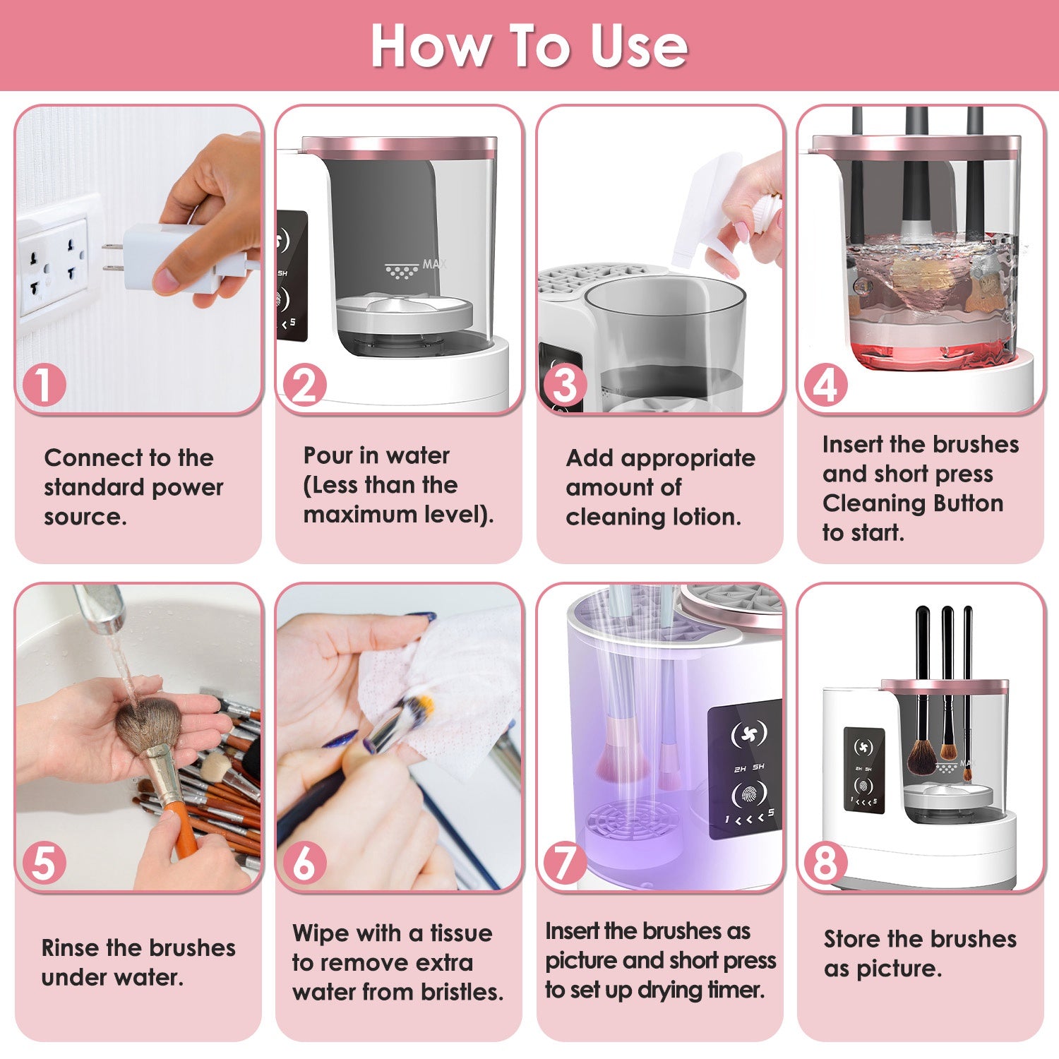 CozyWex™ 4-in-1 Automatic Makeup Brush Cleaner