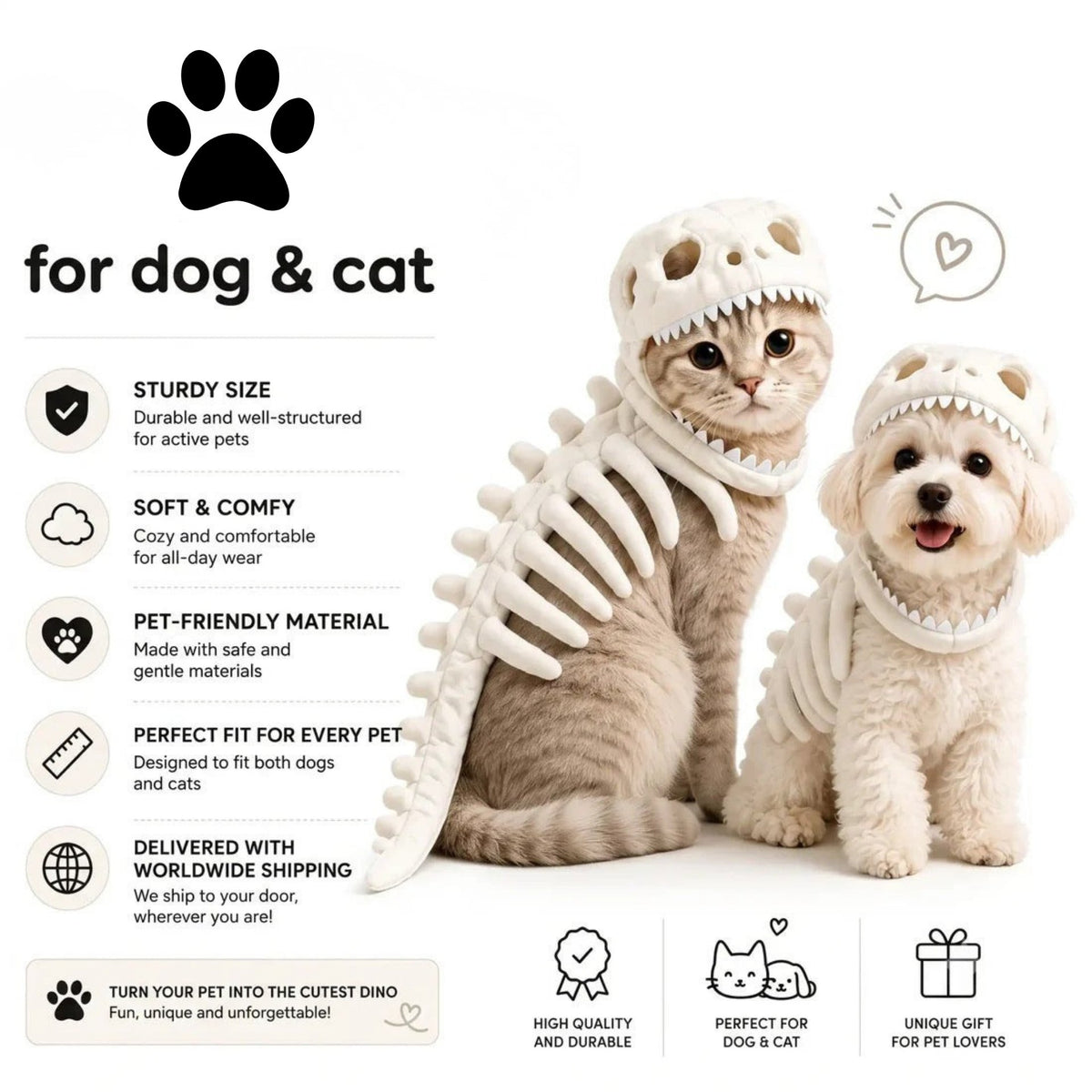 BONEY Skeleton Pet Costume