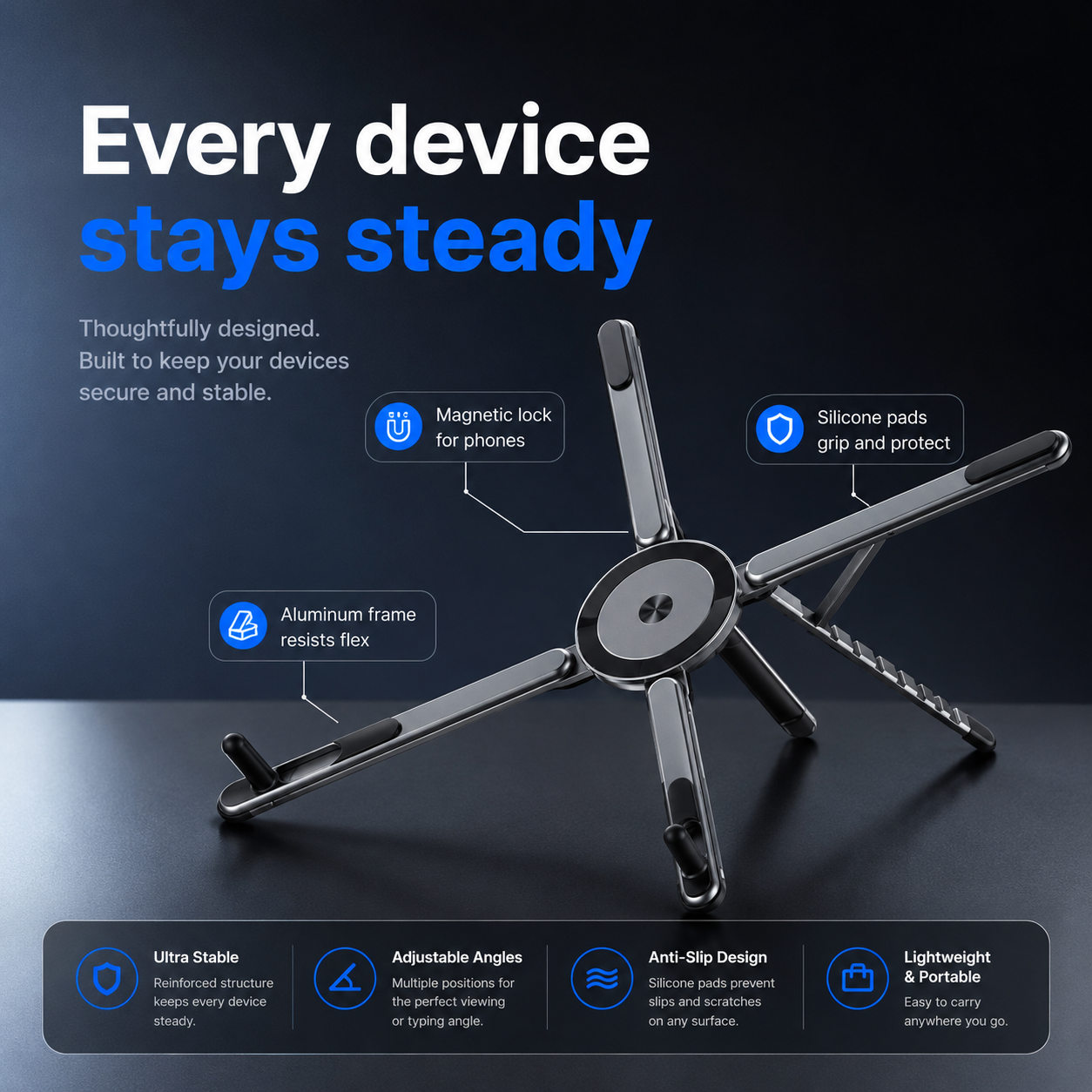 CozyDesk™ 3-in-1 Magnetic Laptop Stand