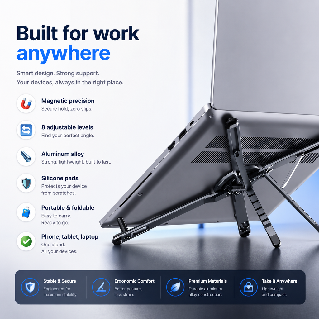 CozyDesk™ 3-in-1 Magnetic Laptop Stand