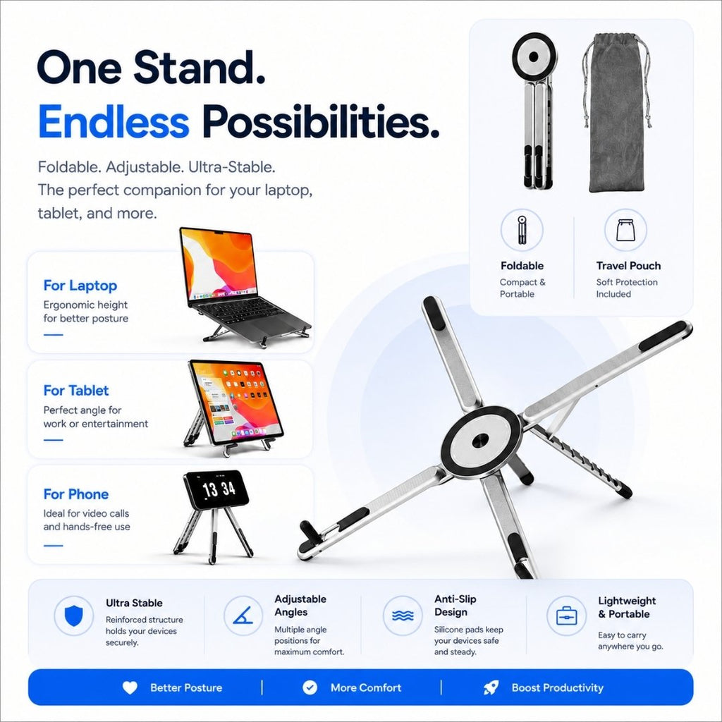 CozyDesk™ 3-in-1 Magnetic Laptop Stand