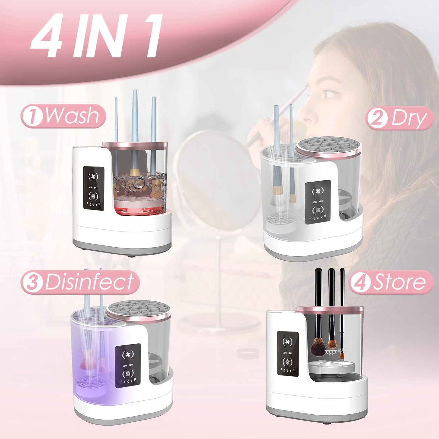 CozyWex™ 4-in-1 Automatic Makeup Brush Cleaner