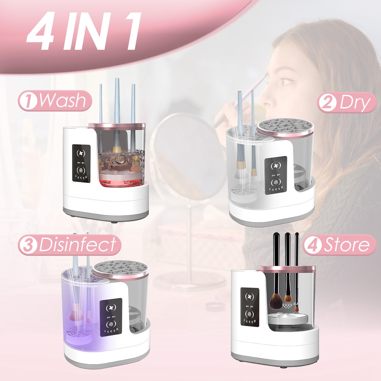 CozyWex™ 4-in-1 Automatic Makeup Brush Cleaner