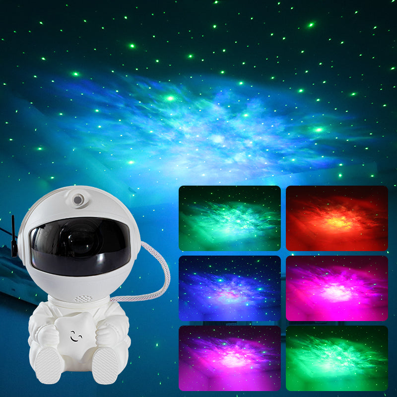Astronaut galaxy projector displaying colorful nebula and star projection effects