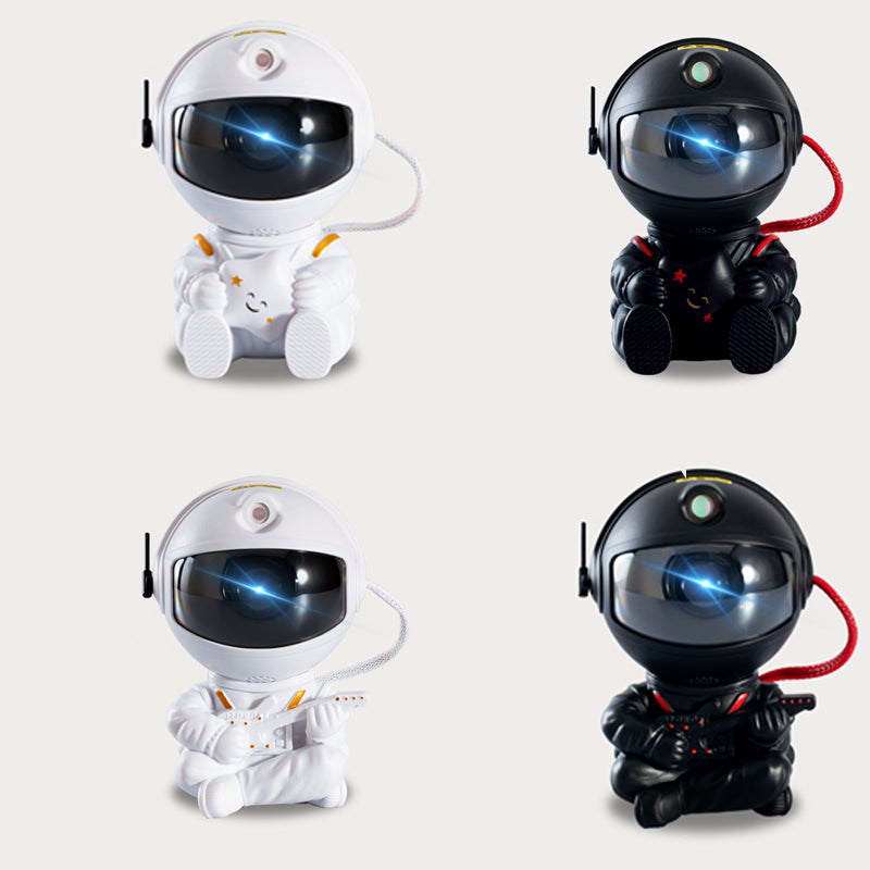 Astronaut galaxy star projector available in black and white color options