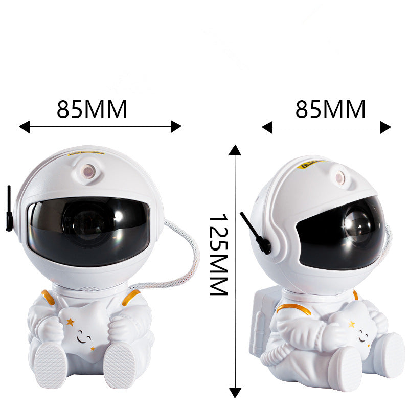 Astronaut galaxy star projector dimensions measuring 85 by 85 by 125 millimeters