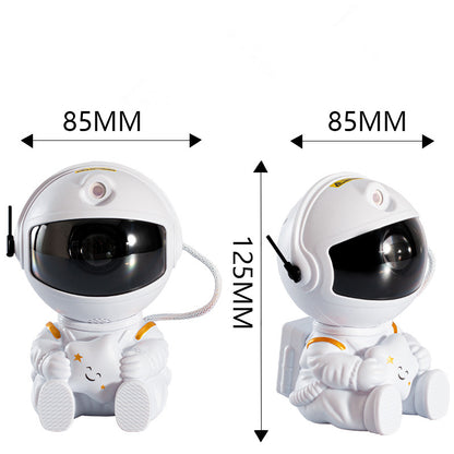 Astronaut galaxy star projector dimensions measuring 85 by 85 by 125 millimeters
