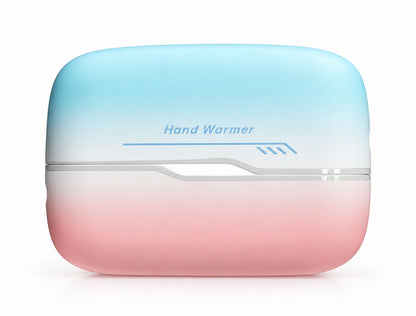 Gradient pink and blue rechargeable magnetic hand warmer closed