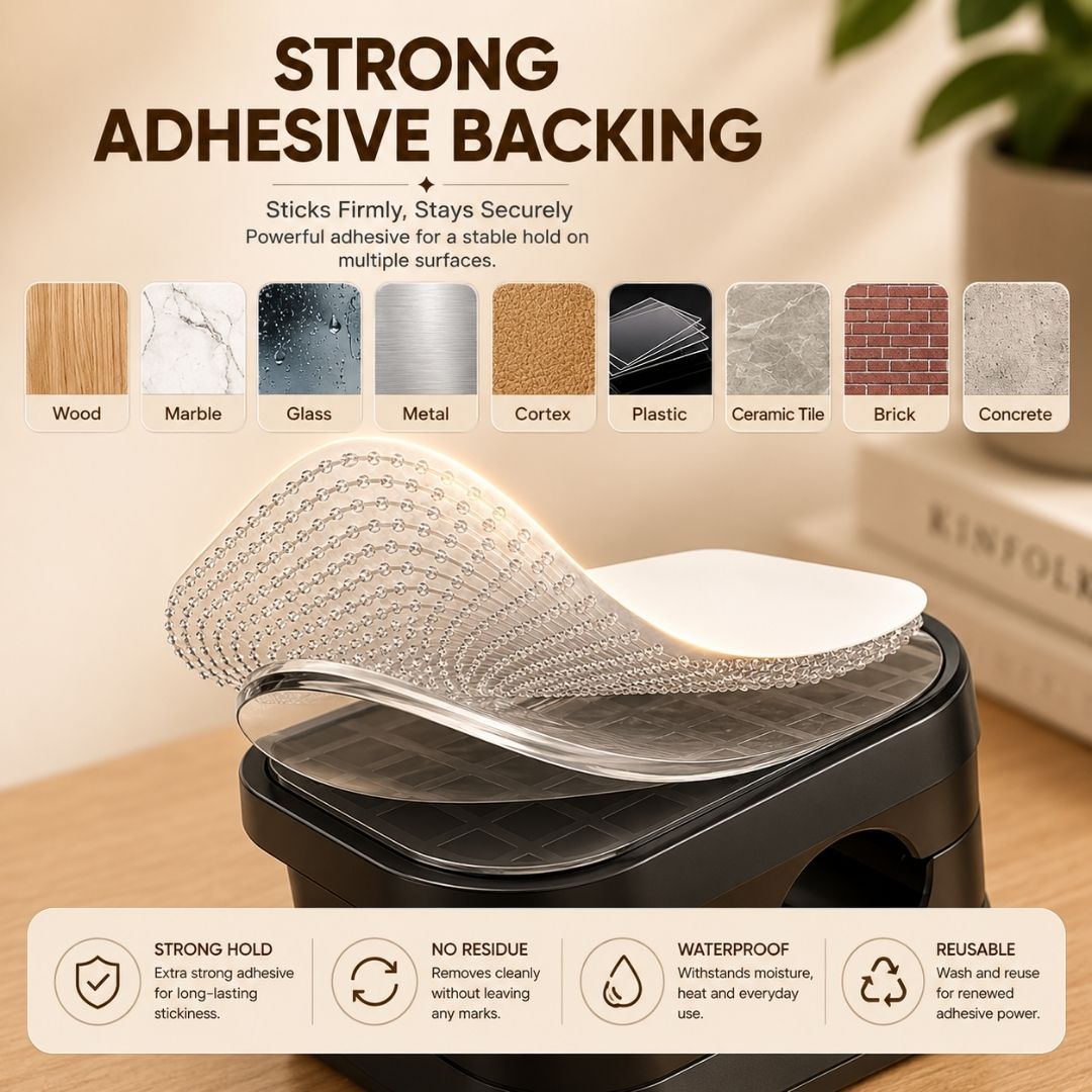 Magnetic Cable Clips with strong reusable adhesive backing that securely sticks to wood, marble, glass, metal, plastic, ceramic tile, brick, and concrete surfaces.