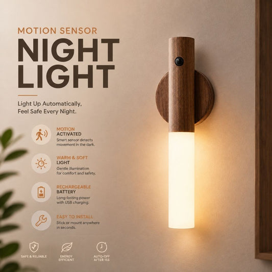 Motion Sensor Night Light wall mounted with warm ambient lighting