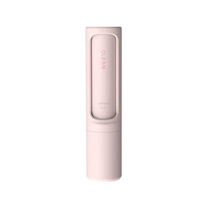 Pink reusable self-cleaning pet hair remover brush