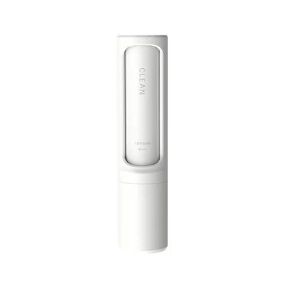 White reusable self-cleaning pet hair remover brush