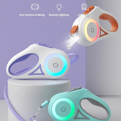 Retractable dog leash shown in multiple color options