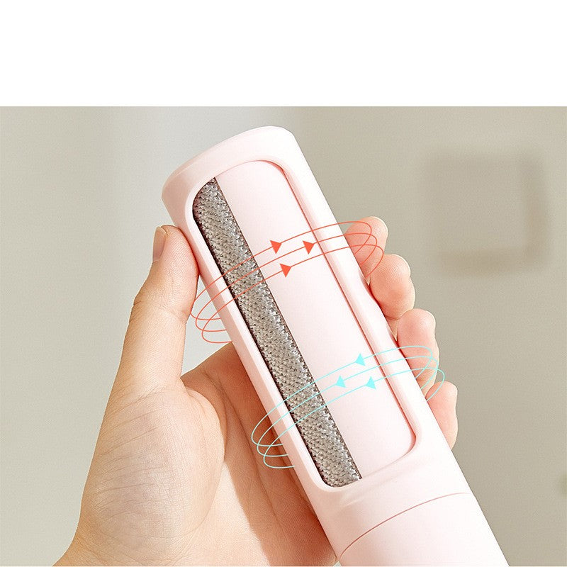Close-up of reusable self-cleaning pet hair remover brush