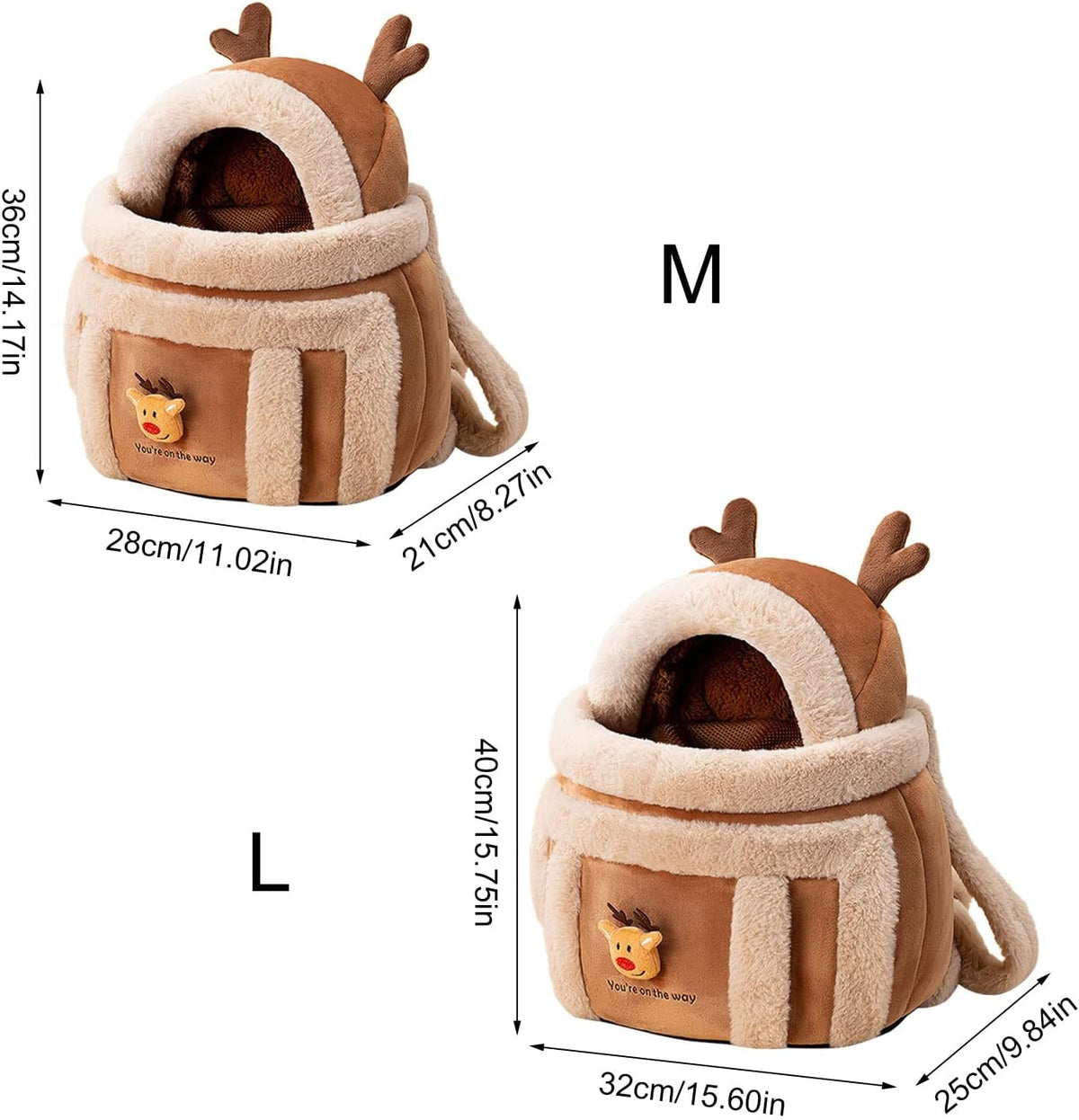 Medium and large plush pet carrier backpack size guide